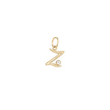 Initial Letter Charm with Diamond