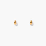 Pair of smooth tiny teardrop hoops on a white background