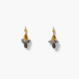 Gold Plated Teardrop earrings with tiny blue beads
