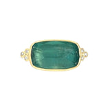 Ocean Kyanite Ring with Diamond Clusters