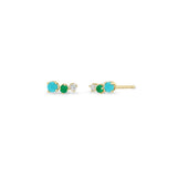 14k Graduated Curved Prong Studs