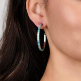 Stone Inlay Hoop Earrings
