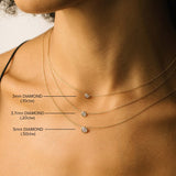 Large Single Floating Diamond Necklace