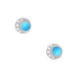 Petite Moon Phase Turquoise Post Earrings
