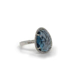 14k Gold Organic Shape London Blue Topaz Ring