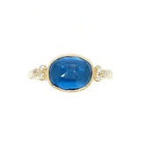 London Blue Topaz Cocktail Ring with Diamonds