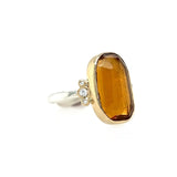 Citrine Ring With Diamonds