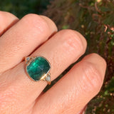 Tourmaline ring with Salt and Pepper Diamonds