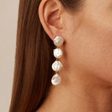 Four Tiered Pearl Earrings