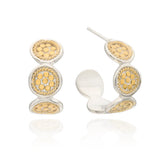 Circle Dotted Hoops - Two Tone
