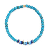 Semi-Precious Stretch Bracelet with Colored Rondelles