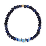 Semi-Precious Stretch Bracelet with Colored Rondelles