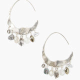 Crescent Herkimer Mix Hoop Earrings