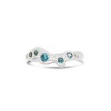 Summer Skies Sterling Silver Octopus Band with Blue Zircon & Diamonds
