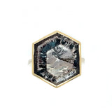 Black Tourmaline in Quartz Hexagon Ring