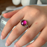 14k Pink Tourmaline with Diamonds and Pink Sapphires