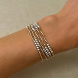 2MM Yellow Gold Filled Bracelet with 3MM Sterling Silver