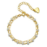 Paperclip Freshwater Pearl  Bracelet