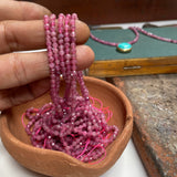 Gold Plated Silver Turquoise on Pink Tourmaline Necklace