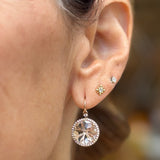 White Topaz Diamond Halo Earrings