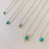Sunburst Turquoise & Diamond Necklace
