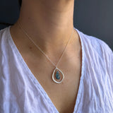 Medium Lotus with Kyanite Necklace