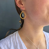 Medium Lotus with Kyanite Earrings