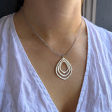 Triple Lotus Labradorite Necklace
