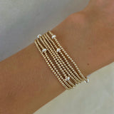 2MM Signature Beaded Bracelet with Large Sterling Silver Rondelle Pattern