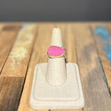 Pink Cobalt Calcite w/ Satellite Diamond Ring