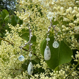 Double Twig Earring with Solar Quartz and Moonstone