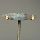 Rustic Diamond Teardrop Studs
