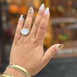 Oval White Rainbow Moonstone