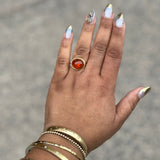Oval Spessartite Ring