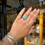 Square Aquamarine Ring