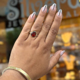 Hessonite Garnet Ring with Gold Clusters