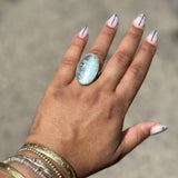 Extra Large Vertical Oval Inverted Aquamarine