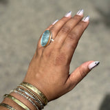 Extra Large Vertical Oval Inverted Aquamarine