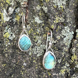 Bezeled Labradorite Earrings