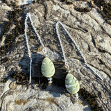 Sterling Nevada Lapis and Pyrite Leaf Threaders