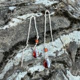 Sterling Garnet Threaders with Red Onyx