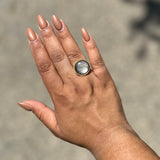 12.52 ct Silver Obsidian Ring