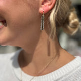 Diamond Bar Wire Wrapped Center Earrings