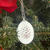 Large Rosetta Jasper Necklace with Pinecone