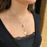Smooth Teardrop Peruvian Opal with Diamond Charms