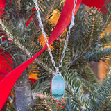 Birds in the Trees Chalcedony Necklace on Silver twig Chain