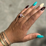 Small Inverted Oval Morganite Ring