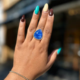 Large Faceted Teardrop Tanzanite Ring