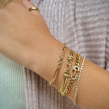 14k Large Mixed Paperclip Rolo Bracelet