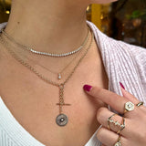 Diamond Tennis Segment on Curb Chain